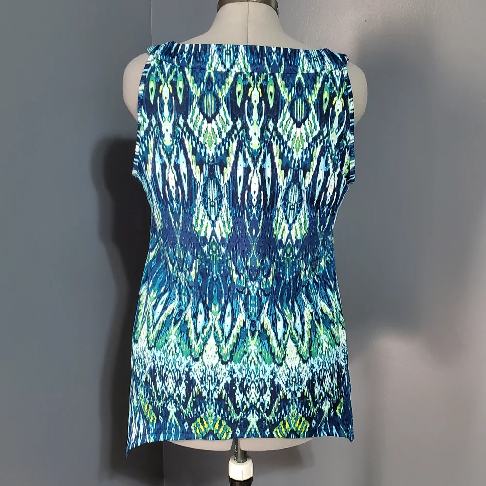 New Directions Vibrant Blue and Green Women's Wicking Tank Top Size M - Picture 3 of 5